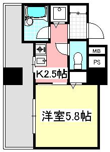 ノーブル武蔵新城サンパティオ(1K/9階)の間取り写真