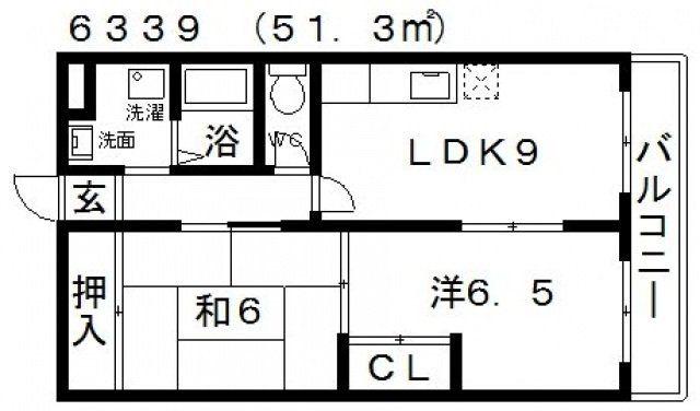 AVERE(2LDK/4階)の間取り写真