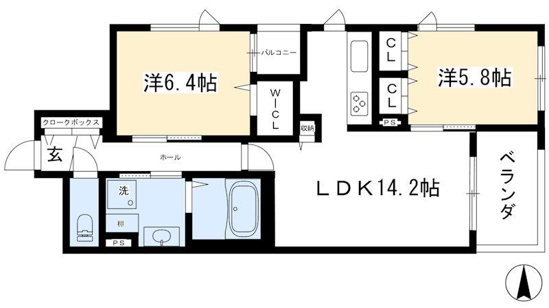 DO・DREAM杉屋町(2LDK/2階)の間取り写真