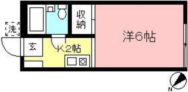 清光ハイツ(1K/2階)の間取り写真
