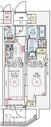 エステムコート大阪グラビティ(1DK/3階)の間取り写真
