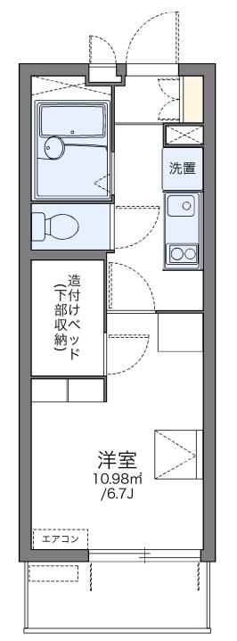 ＪＲ相模線 南橋本駅 徒歩16分 3階建 築18年(1K/1階)の間取り写真