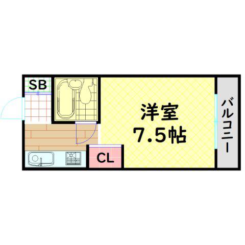 ラフィナート(1K/6階)の間取り写真