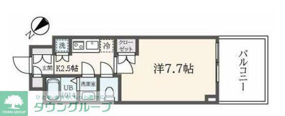 フェルテ中野(1K/8階)の間取り写真