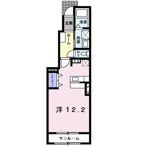 福井鉄道福武線 商工会議所前駅 徒歩18分 2階建 築15年(ワンルーム/1階)の間取り写真