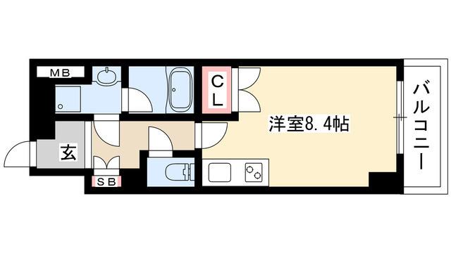 リヴシティ栄弐番館(ワンルーム/2階)の間取り写真