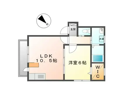 カーサ・フローラル(1LDK/1階)の間取り写真