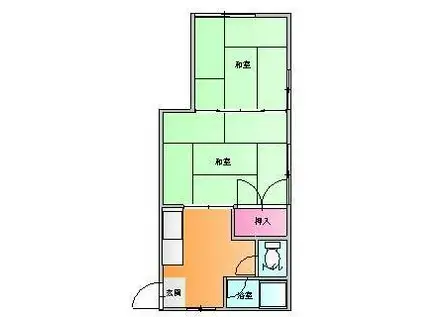 コーポ松見(2K/2階)の間取り写真