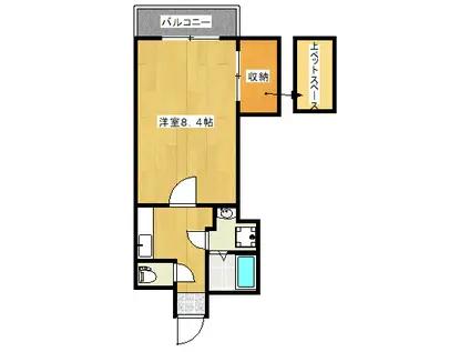 グリーンロード参番館(1K/4階)の間取り写真