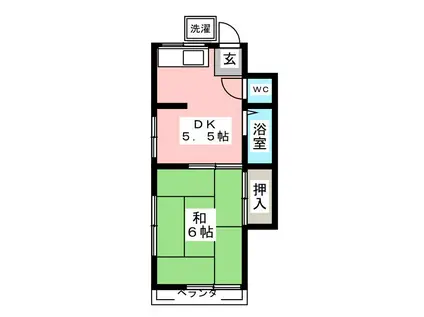 マルヤ荘(1DK/1階)の間取り写真