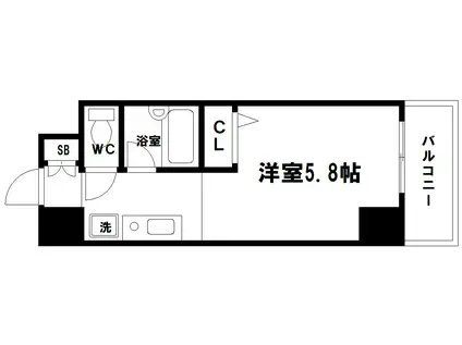 クレール東天満(ワンルーム/4階)の間取り写真