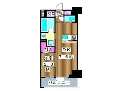 コンフォリア滝野川(1DK/1階)の間取り写真