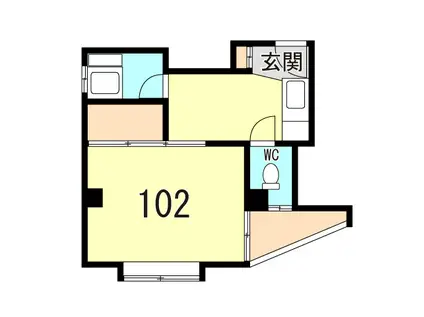 みやマンション(1K/1階)の間取り写真