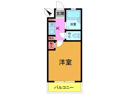 グリーンターフ南行徳(1K/4階)の間取り写真