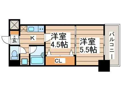 リビングステージ東仙台(2K/2階)の間取り写真