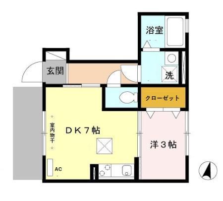 セプトクルール(1DK/1階)の間取り写真