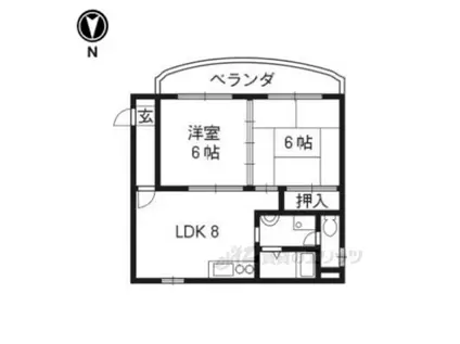 サンライブマンションⅡ(2LDK/3階)の間取り写真