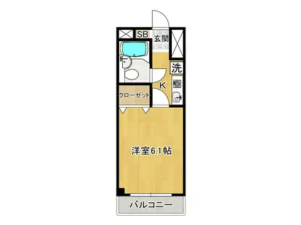 メルシー用賀(1K/3階)の間取り写真
