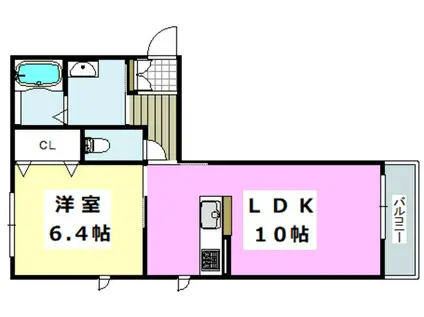 シャーメゾン豊川B(1LDK/1階)の間取り写真