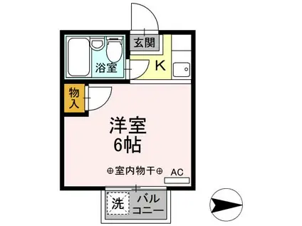 調布ハイムピア(1K/1階)の間取り写真