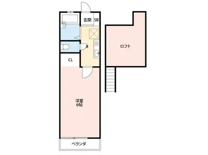 REDEAL横浜戸塚(1K/2階)の間取り写真