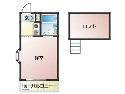 サンハイツ・徳丸(ワンルーム/2階)の間取り写真