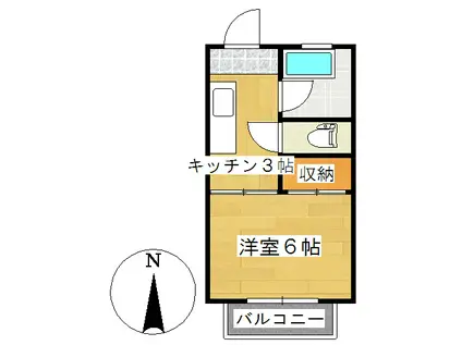 コーポ田淵(1K/1階)の間取り写真