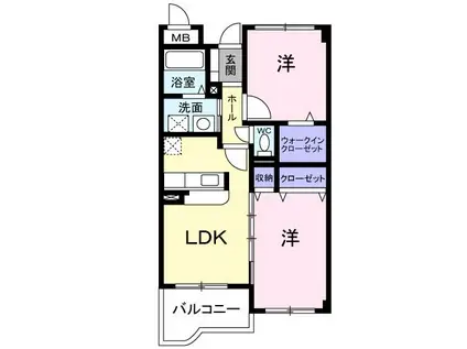 PRESTAGE・KITA(2LDK/2階)の間取り写真