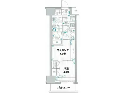 デュオステージ蒲田(1DK/15階)の間取り写真