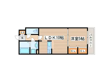 セロー明通(1LDK/2階)の間取り写真