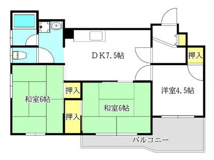 東邦マンション(3DK/2階)の間取り写真