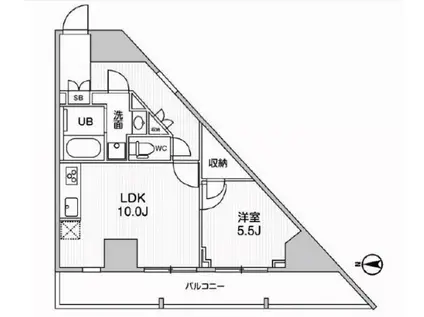 グランシアプレイス曳舟(1LDK/4階)の間取り写真