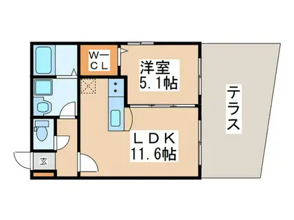 フェアリー二日市(1LDK/1階)の間取り写真