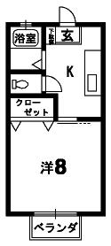 セジュール南(1K/1階)の間取り写真