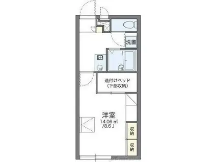 レオパレスエステートI(1K/2階)の間取り写真