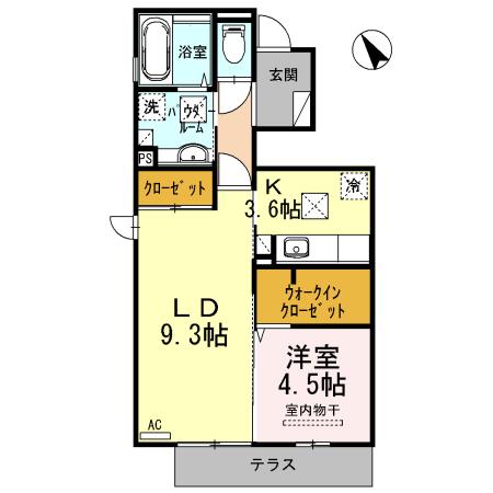 D-ROOM望(1LDK/1階)の間取り写真