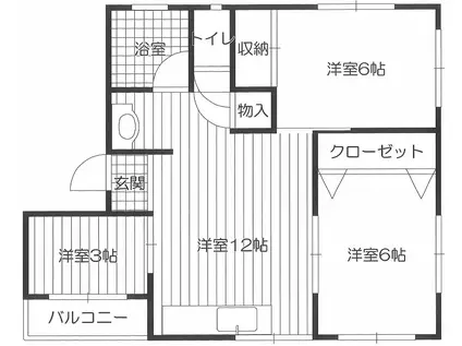 松村マンション(3LDK/2階)の間取り写真