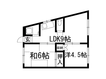 島上マンション北棟(2LDK/2階)の間取り写真