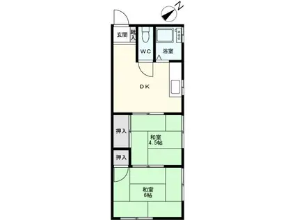 コーポ島田(2K/1階)の間取り写真