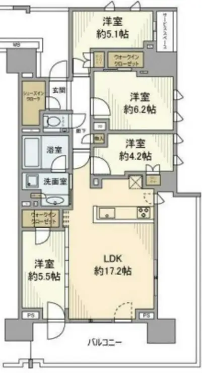 プラウドシティ武蔵浦和ステーションアリーナ 18階階 間取り