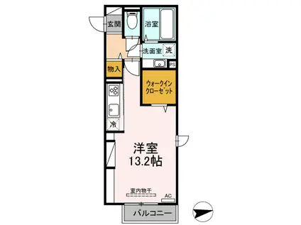 レアール・パレスト(ワンルーム/2階)の間取り写真