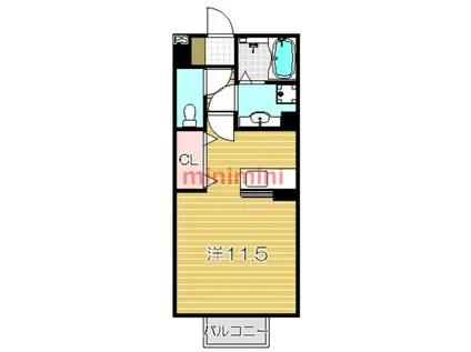 ビクトワール(1K/1階)の間取り写真