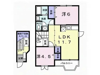 FAMILY I(2LDK/2階)の間取り写真