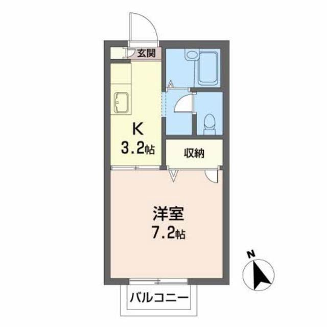 シャルマン西勝山(1K/2階)の間取り写真