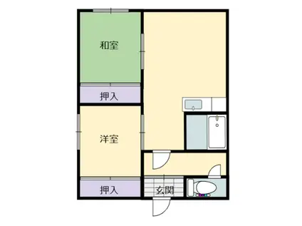 エルムハイツ(2LDK/2階)の間取り写真