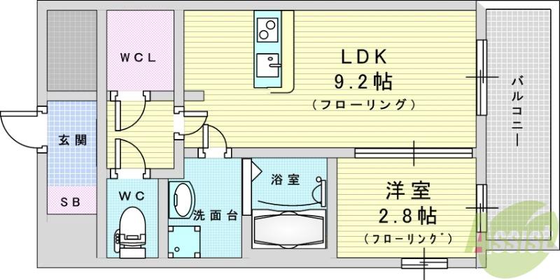 エル・セレーノ新大阪北(1LDK/12階)の間取り写真