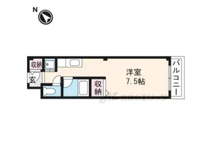 カースル安田(ワンルーム/2階)の間取り写真