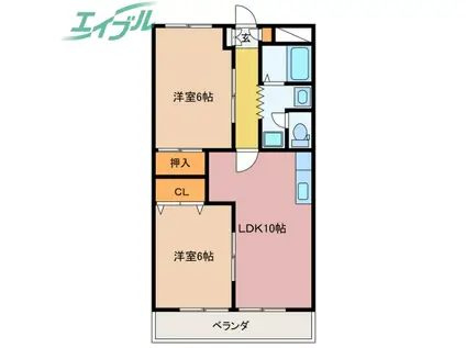 エステートヤマキ(2LDK/1階)の間取り写真
