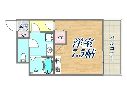 パラーダ立花(1K/3階)の間取り写真