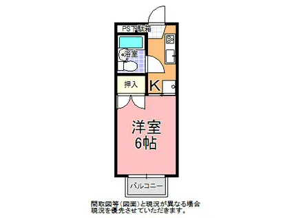 サマックス・シネラリアA棟(1K/1階)の間取り写真